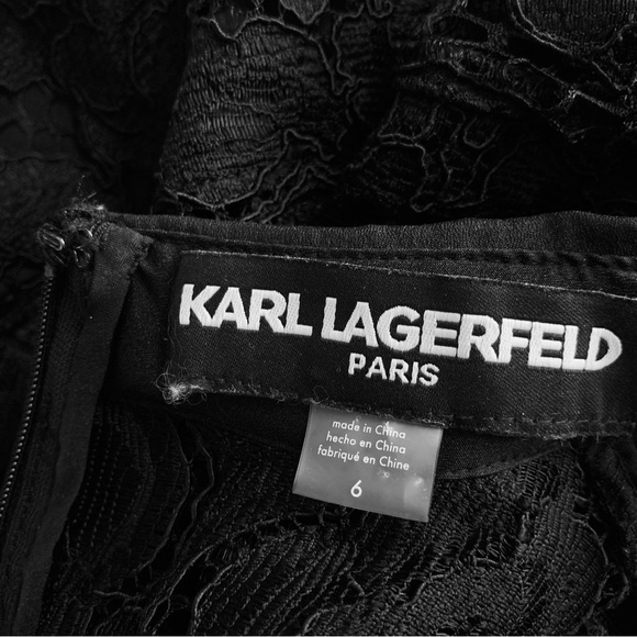 KARL LAGERFELD BLACK LACE DRESS - Picture 9 of 13